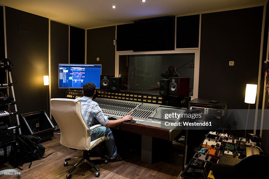 Musical recording in a recording studio