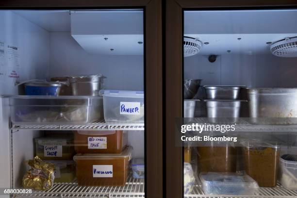 Ingredients sit in a refrigerator in the kitchen of Gaggan restaurant in Bangkok, Thailand, on Thursday, May 4, 2017. After his restaurant's third...