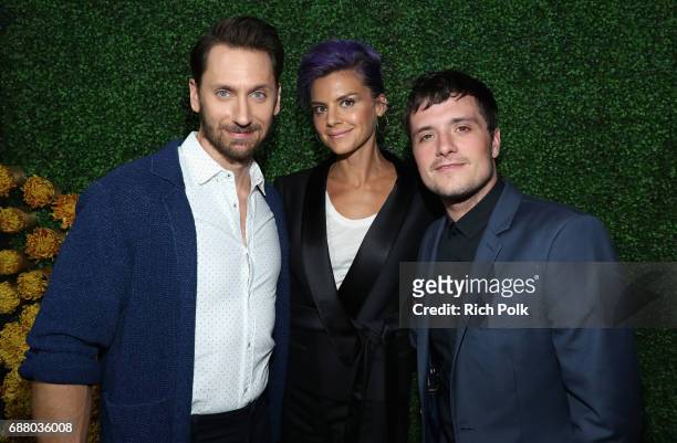 Actors Derek Wilson, Eliza Coupe, and Josh Hutcherson attend the Sony Pictures Television LA Screenings Party at Catch LA on May 24, 2017 in Los...