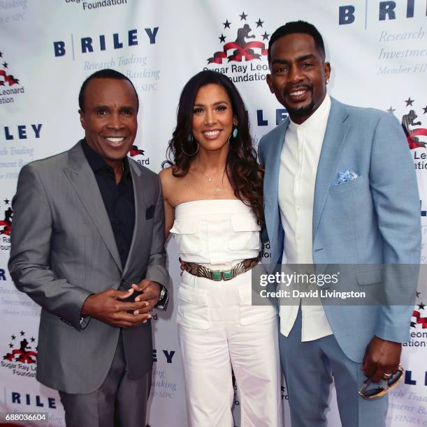 Former professional boxer Sugar Ray Leonard, actress Kristen Baker Bellamy and actor Bill Bellamy attend the 8th Annual "Big Fighters, Big Cause"...