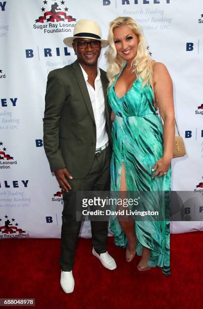 Actor Tommy Davidson and wife Amanda Moore attend the 8th Annual "Big Fighters, Big Cause" Charity Boxing Night at the Loews Santa Monica Beach Hotel...