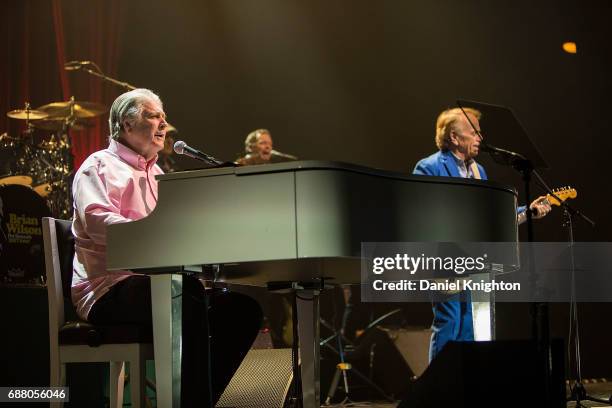 Musicians Brian Wilson and Al Jardine perform at Brian Wilson presents Pet Sounds: The Final Performances at San Diego Civic Theatre on May 24, 2017...