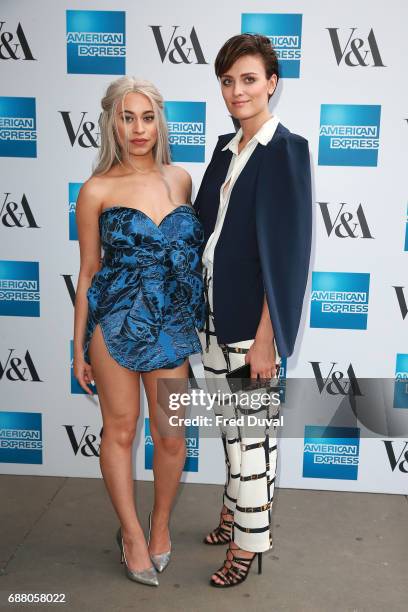 Wallis Day and Blithe Saxon attend The V&A Opens Spring 2017 Fashion Exhibition Balenciaga: Shaping Fashion at The V&A on May 24, 2017 in London,...