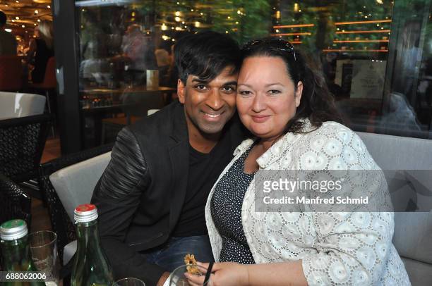 Ramesh Nair and Tini Kainrath pose during the 'Die Allee zum Genuss' restaurant opening party on May 24, 2017 in Vienna, Austria.