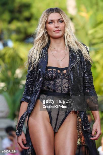 Jessica Hart walks the runway at Philipp Plein Cruise Show 2018 during the 70th annual Cannes Film Festival at on May 24, 2017 in Cannes, France.