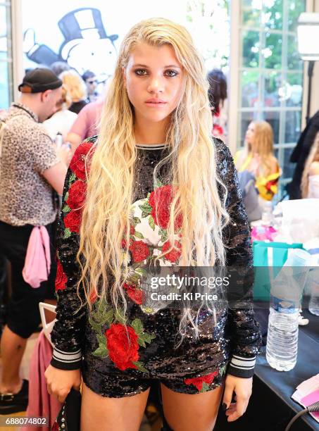 Sofia Richie backstage at Philipp Plein Cruise Show 2018 during the 70th annual Cannes Film Festival at on May 24, 2017 in Cannes, France.