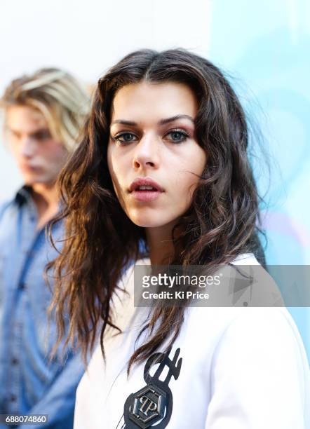 Georgia Fowler backstage at Philipp Plein Cruise Show 2018 during the 70th annual Cannes Film Festival at on May 24, 2017 in Cannes, France.