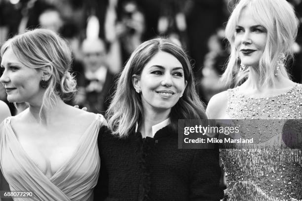 Kirsten Dunst, Sofia Coppola and Nicole Kidman attend the "The Beguiled" screening during the 70th annual Cannes Film Festival at Palais des...