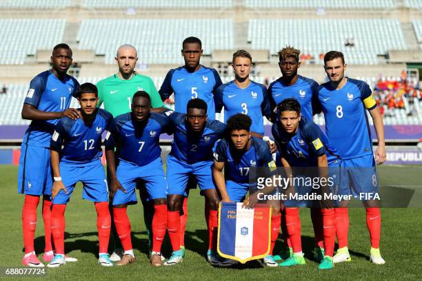 The staring lineup of France before the FIFA U-20 World Cup Korea Republic 2017 group E match between France and Vietnam at Cheonan Baekseok Stadium...