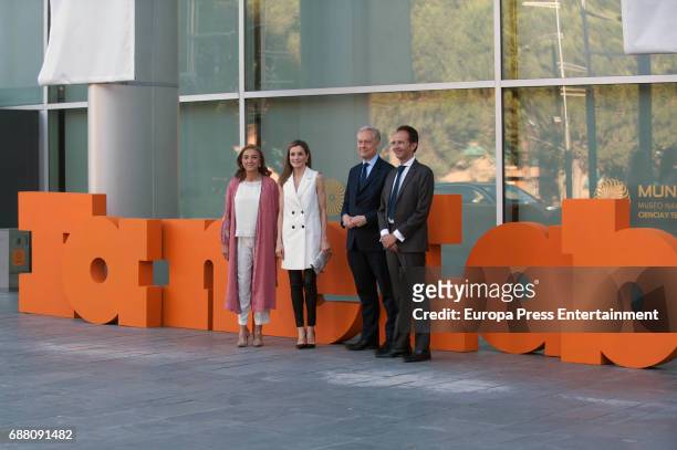 Queen Letizia of Spain attends 'Famelab Espana 2017' Scientific Monologues presentation at Callao Cinema on May 24, 2017 in Madrid, Spain.