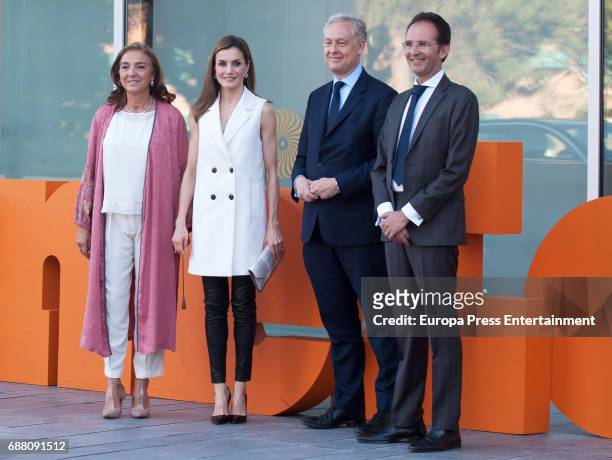 Queen Letizia of Spain attends 'Famelab Espana 2017' Scientific Monologues presentation at Callao Cinema on May 24, 2017 in Madrid, Spain.
