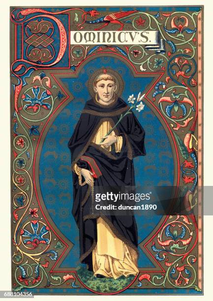 saint dominic - monk religious occupation stock illustrations