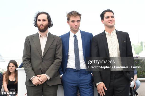 Writer, co-director Joshua Safdie, actor Robert Pattinson and Co-director Ben Safdie attend the "Good Time" photocall during the 70th annual Cannes...