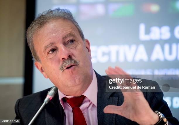 Manuel Campo Vidal during European Audivisual Directive Presentation on May 25, 2017 in Madrid, Spain.