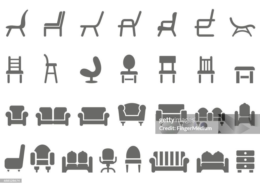 Chair icon set