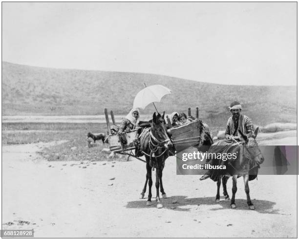 古色古香的聖地，埃及和中東地區的照片︰ 家庭出遊的在加利利 - historical palestine 幅插畫檔、美工圖案、卡通及圖標