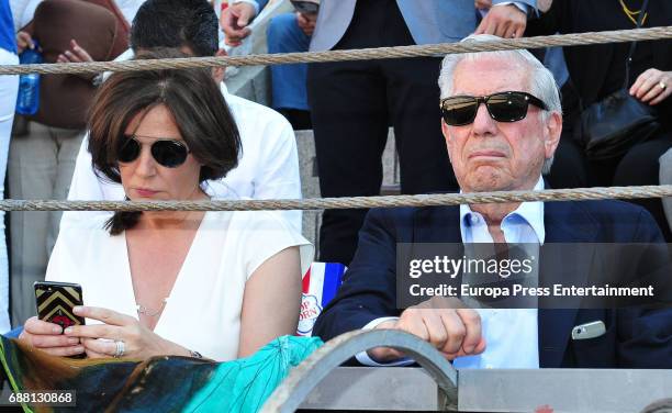 Nuria Gonzalez and Mario Vargas LLosa attend San Isidro Fair at Las Ventas Bullring at Las Ventas Bullring on May 24, 2017 in Madrid, Spain.