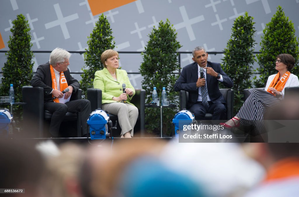Obama And Merkel Discuss Democracy At Church Congress