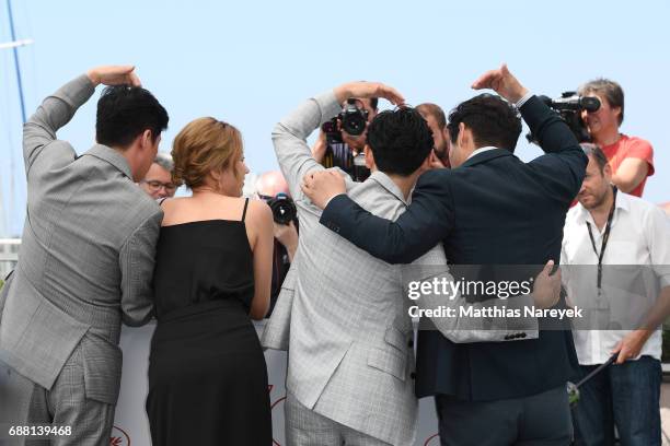 Actors Kim Hee-won, Hye-Jin Jeon, Yim Si-wan and Kyoung-gu Sul attends the "The Merciless" photocall during the 70th annual Cannes Film Festival at...