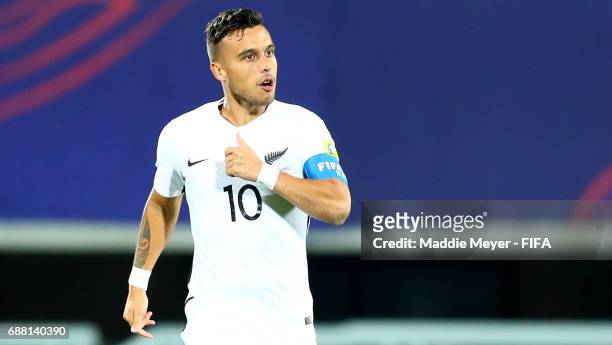 Clayton Lewis of New Zealand reacts after Myer Bevan scored a goal during the FIFA U-20 World Cup Korea Republic 2017 group E match between New...