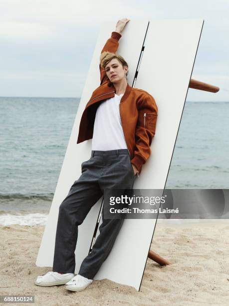 Actor Celine Sallette is photographed on May 22, 2017 in Cannes at Majestic Beach, France.