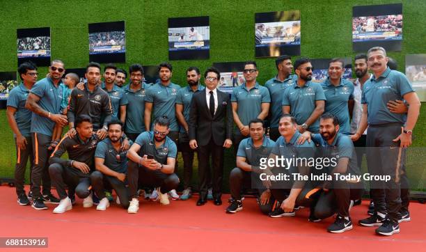 The Indian cricket team players at the screening of Sachin: A Billion Dreams in Mumbai.