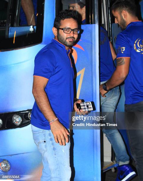 Mumbai Indians player Parthiv Patel during the party organised to celebrate Mumbai Indians’ victory in the Indian Premier League 2017 on May 22, 2017...