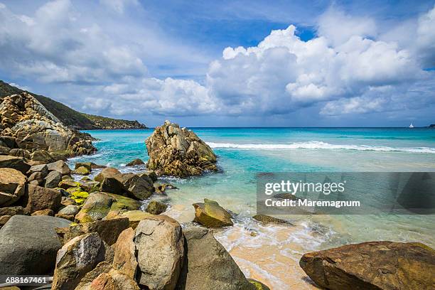 rocks near lambert bay - british virgin islands stock pictures, royalty-free photos & images