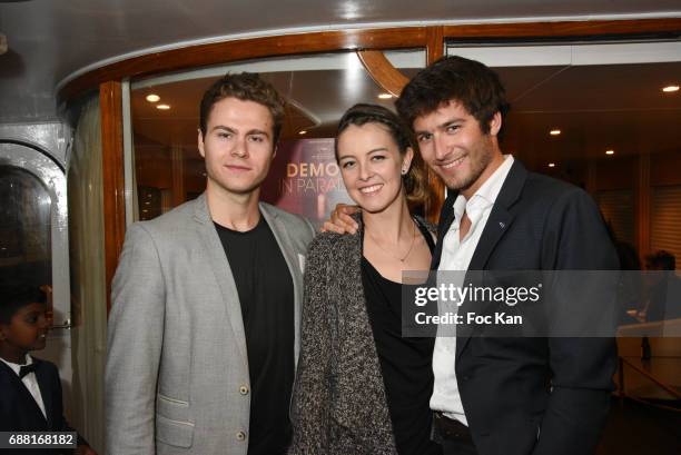 RaphaelÊde Rohan Chabot, Eva Ballin and Philippe Drion , AirbusÊ attend Technikart Boat Party - 70th annual Cannes Film Festival at Lady of Jersey on...