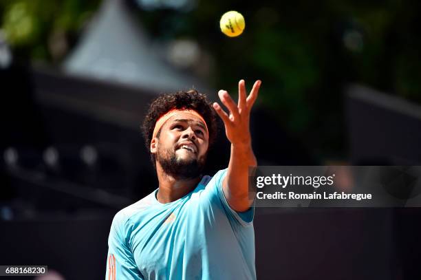 Jo Wilfried Tsonga of France during the Open Parc of Lyon 2017, quarter final day 6, on May 25, 2017 in Lyon, France.