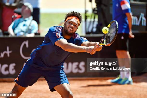 Jo Wilfried Tsonga of France during the Open Parc of Lyon 2017, quarter final day 6, on May 25, 2017 in Lyon, France.