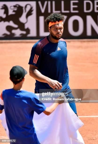 Jo Wilfried Tsonga of France during the Open Parc of Lyon 2017, quarter final day 6, on May 25, 2017 in Lyon, France.