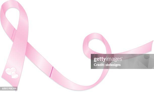 stylized pink breast cancer awareness ribbon with optional hearts - melanoma awareness stock illustrations