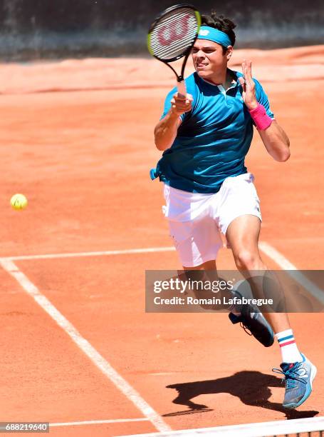 Milos Raonic of Canada during the Open Parc of Lyon 2017, quarter final day 6, on May 25, 2017 in Lyon, France.