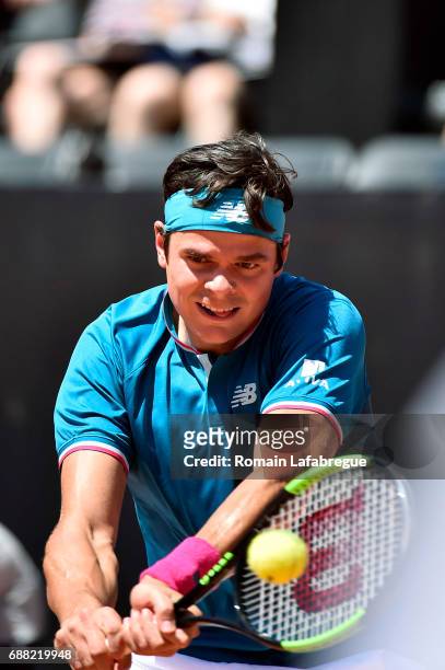 Milos Raonic of Canada during the Open Parc of Lyon 2017, quarter final day 6, on May 25, 2017 in Lyon, France.