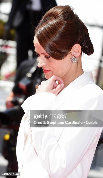 Vasilina Makovtseva attends "A Gentle Creature " premiere during the 70th annual Cannes Film Festival at Palais des Festivals on May 25, 2017 in...