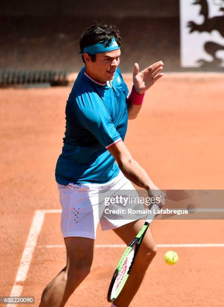 Milos Raonic of Canada during the Open Parc of Lyon 2017, quarter final day 6, on May 25, 2017 in Lyon, France.