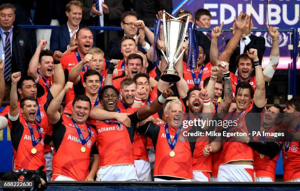 Saracens' celebrate after the European Champions Cup Final at BT Murrayfield, Edinburgh