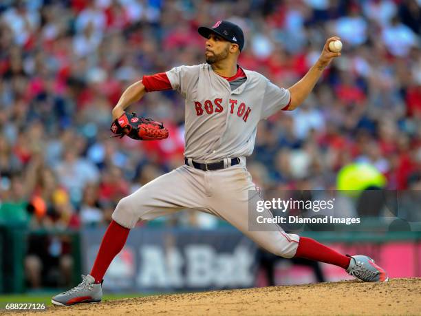 Pitcher David Price of the Boston Red Sox throws a pitch during Game 2 of the American League Division Series against the Cleveland Indians on...