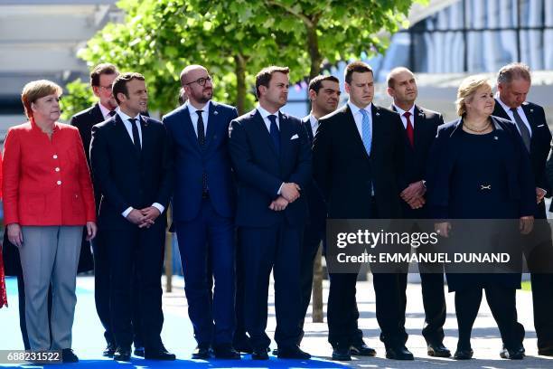 German Chancellor Angela Merkel, French President Emmanuel Macron, Belgian Prime Minister Charles Michel, Luxembourg's Prime Minister Xavier Bettel,...