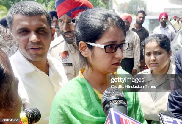 Indian National Uzma Ahmed at Sri Guru Ram Dass Jee International Airport before leaving for Delhi after her return from Pakistan via Attari Border...