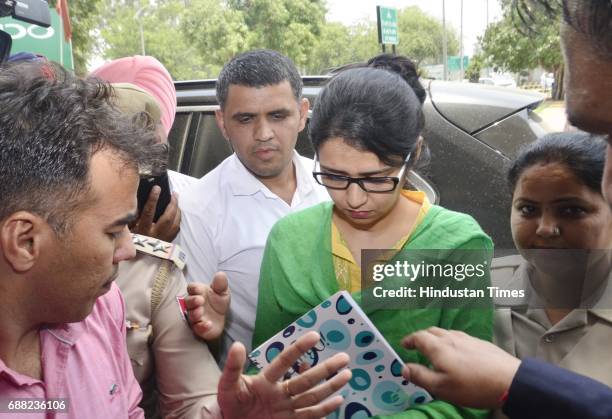 Indian National Uzma Ahmed at Sri Guru Ram Dass Jee International Airport before leaving for Delhi after her return from Pakistan via Attari Border...