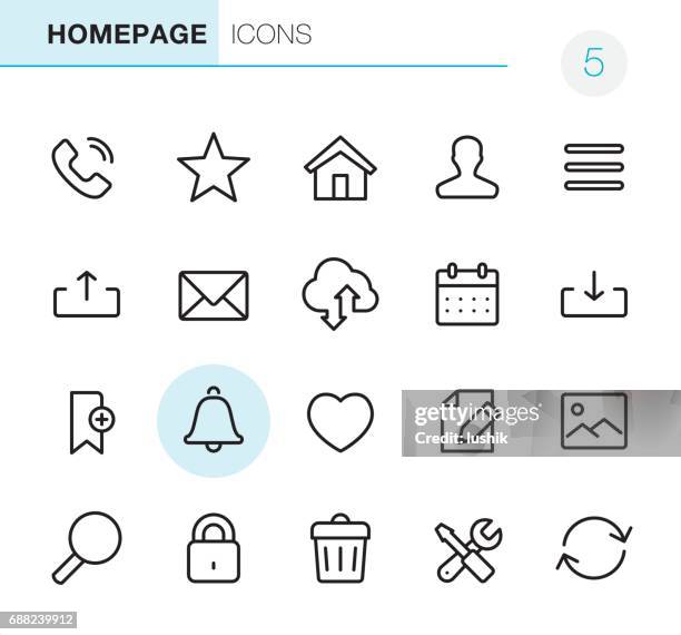 stockillustraties, clipart, cartoons en iconen met homepage - pixel perfect iconen - restaureren