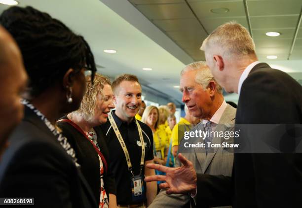 The Prince of Wales meets and greets officials at the launch of the ICC Champions Trophy at The Oval on May 25, 2017 in London, England.