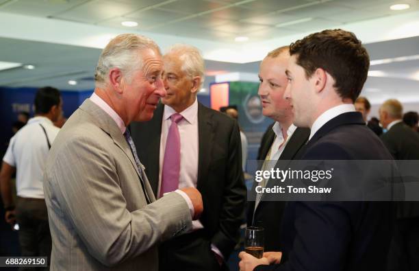 The Prince of Wales meets and greets officials at the launch of the ICC Champions Trophy at The Oval on May 25, 2017 in London, England.