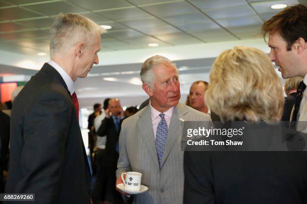 The Prince of Wales meets and greets officials at the launch of the ICC Champions Trophy at The Oval on May 25, 2017 in London, England.