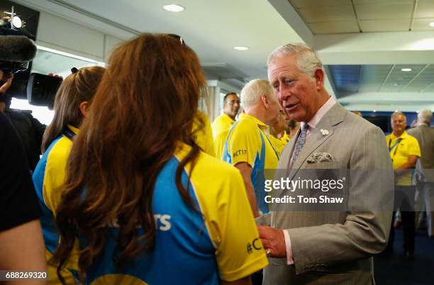 The Prince of Wales meets and greets officials at the launch of the ICC Champions Trophy at The Oval on May 25, 2017 in London, England.
