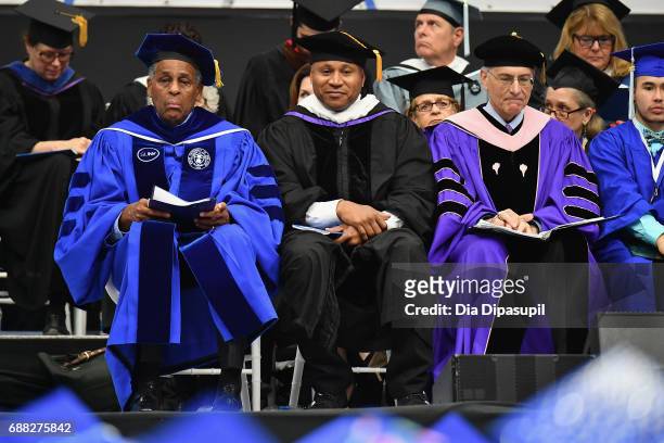 Chairman of the Board of Trustees of the State University of New York System H. Carl McCall, LL Cool J, and FIT Vice President for Academic Affairs...