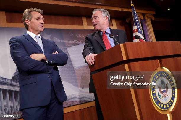 Sen. Jeff Flake and Sen. Tim Kaine talk about their introduction of a new Authorization for the Use of Military Force against the Islamic State of...