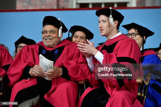 Actor James Earl Jones received an Honorary Doctor of Arts Degree and Facebook Founder and CEO Mark Zuckerberg received an Honorary Doctor of Laws...